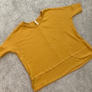 Honeyme Oversized Yellow Mustard Knit Sweater Sz S